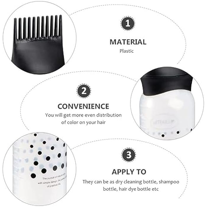MOHAT - Root Comb Applicator Bottle - 6 Ounce Applicator Bottle for Hair Dye and Hair Oil Applicator with Graduated Scale - for Salon and Home usage (one piece coloured black) - Image 3